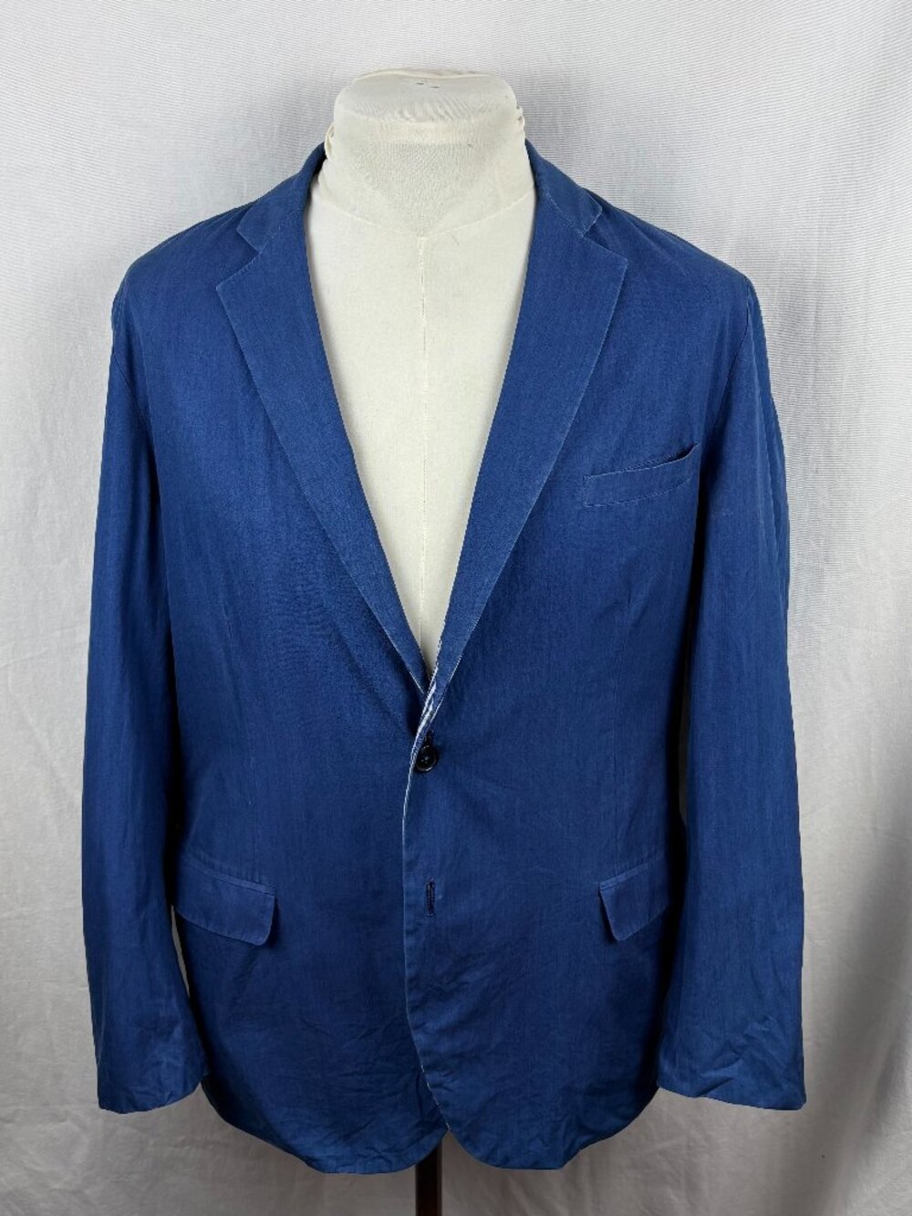Tombolini TConcept Reversible Blue Gingham Cotton Blazer Jacket XL Italy Summer